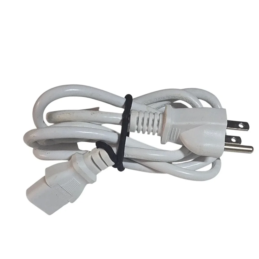 Kai Hua White 3-Prong AC Power Cord Cable E254267 18AWG 300V UL Listed C13 Plug